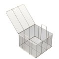 Anysizebasket Rectangular Wire Mesh Basket: 18Lx18Wx12H, 304 SS, 5/16 Rod Frame, Mesh: 8 x .047 TMT-180180120-Q08S